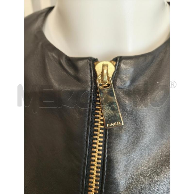 GIACCA DONNA PINKO VERA PELLE NERA CON ZIP DORATA | Mercatino dell'Usato Campobasso 2
