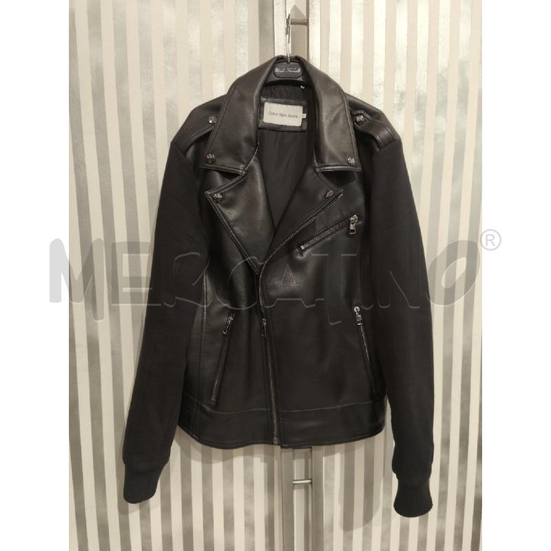 GIACCA UOMO CALVIN KLEIN JEANS NERA SIMILPELLE MANICHE FELPA | Mercatino dell'Usato Campobasso 1