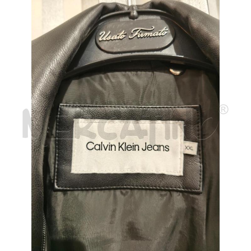 GIACCA UOMO CALVIN KLEIN JEANS NERA SIMILPELLE MANICHE FELPA | Mercatino dell'Usato Campobasso 2
