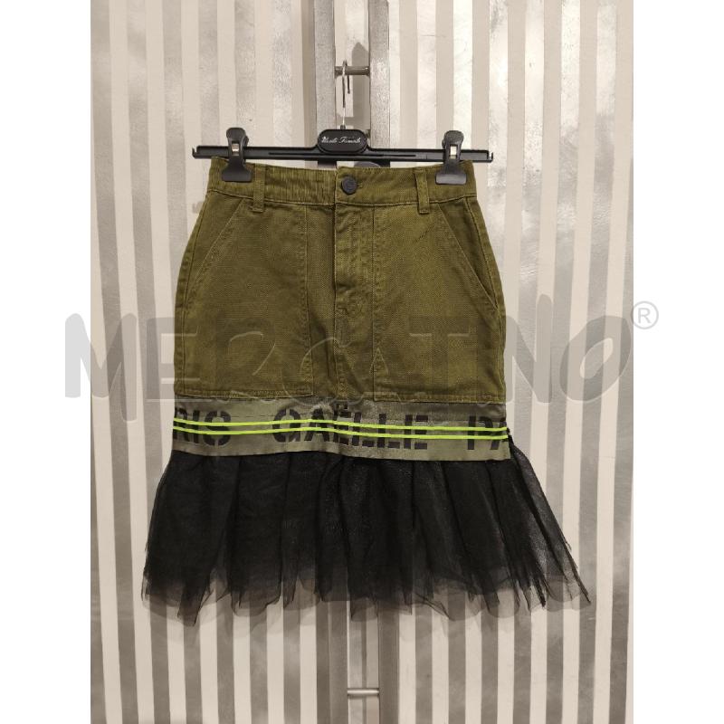 GONNA GAELLE VERDE OLIVA SOTTO TULLE NERO | Mercatino dell'Usato Campobasso 1