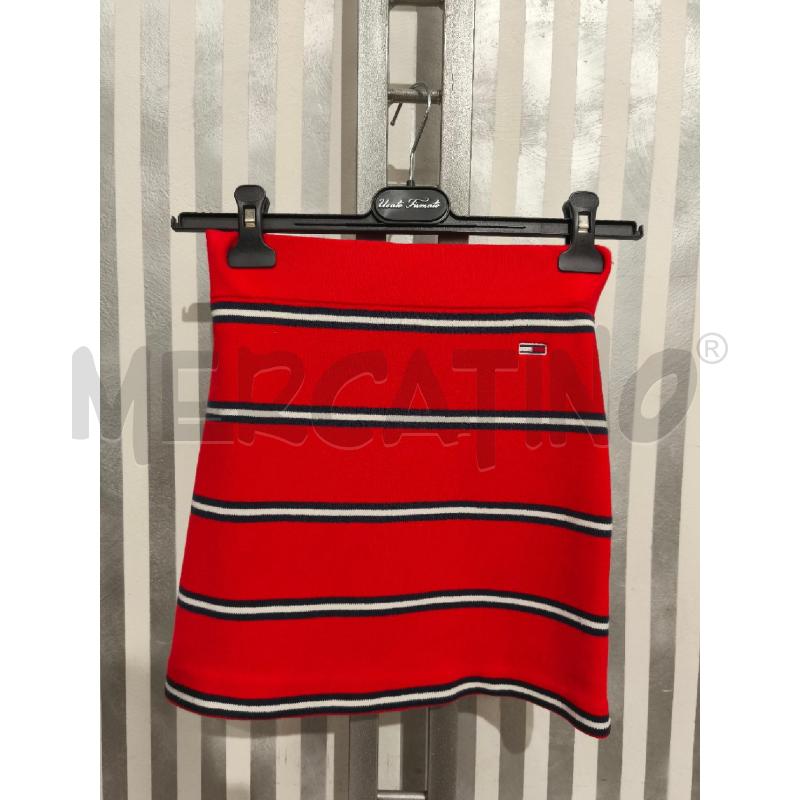 GONNA TOMMY JEANS ROSSA RIGHE BLU E BIANCHE | Mercatino dell'Usato Campobasso 1