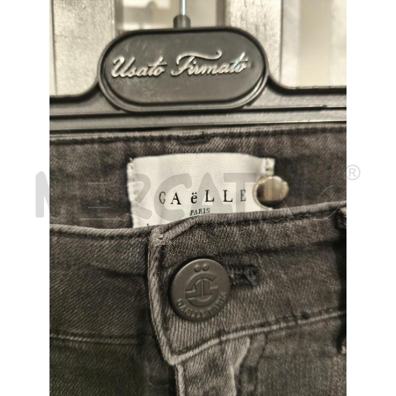 JEANS DONNA GAELLE GRIGIONERO FASCIA OLIVA E GIALLO FLUO | Mercatino dell'Usato Campobasso 2