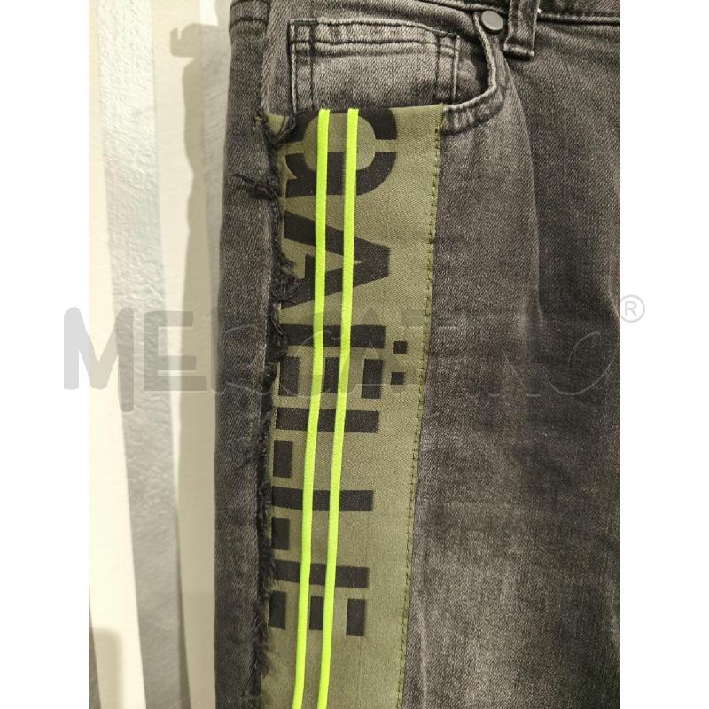 JEANS DONNA GAELLE GRIGIONERO FASCIA OLIVA E GIALLO FLUO | Mercatino dell'Usato Campobasso 3