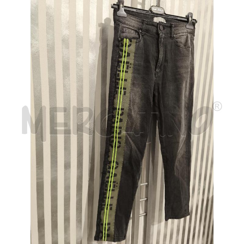 JEANS DONNA GAELLE GRIGIONERO FASCIA OLIVA E GIALLO FLUO | Mercatino dell'Usato Campobasso 4