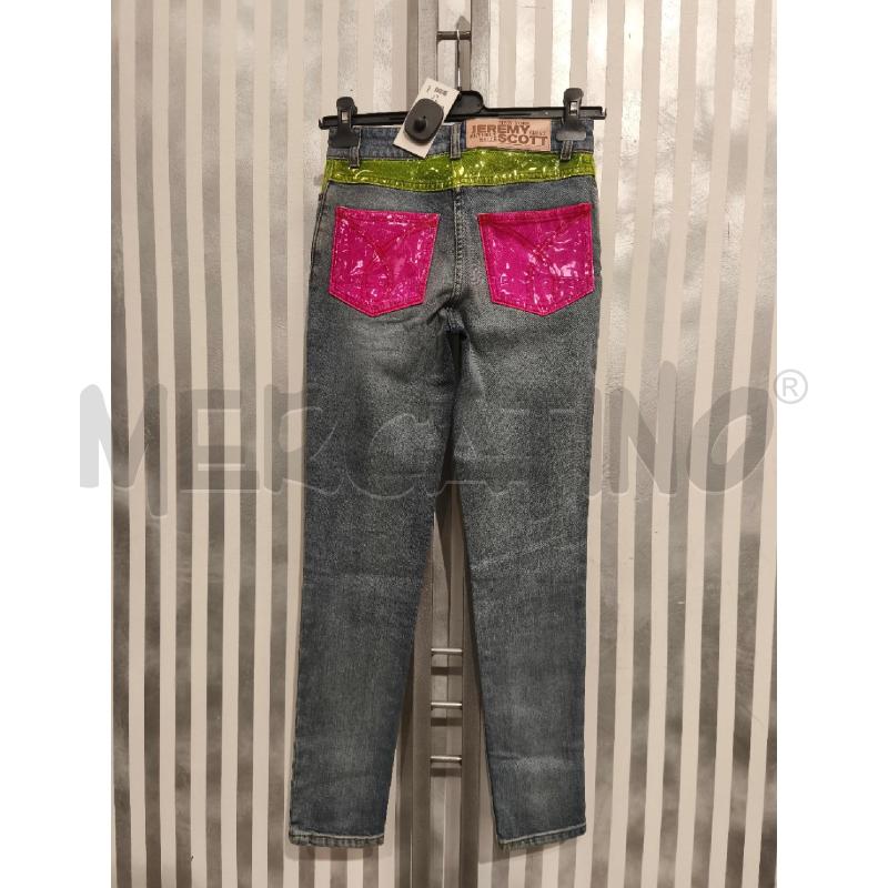 JEANS DONNA JEREMY SCOTT NUOVO TASCHE VERDI E FUXIA | Mercatino dell'Usato Campobasso 4