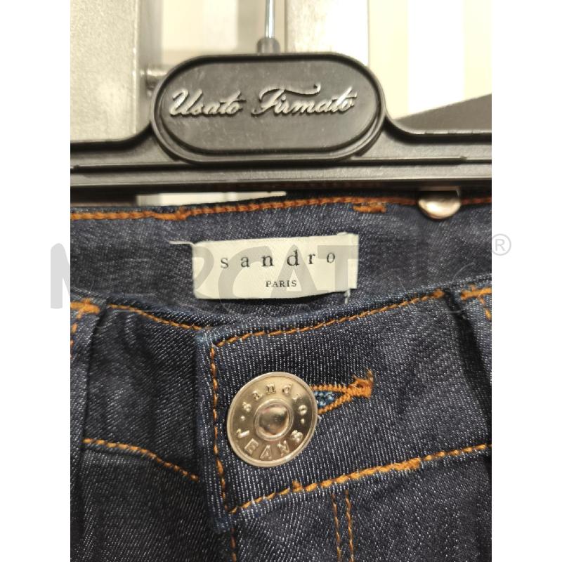 JEANS DONNA SANDRO PARIS BLU SCURO CUCITURE OCRA | Mercatino dell'Usato Campobasso 3