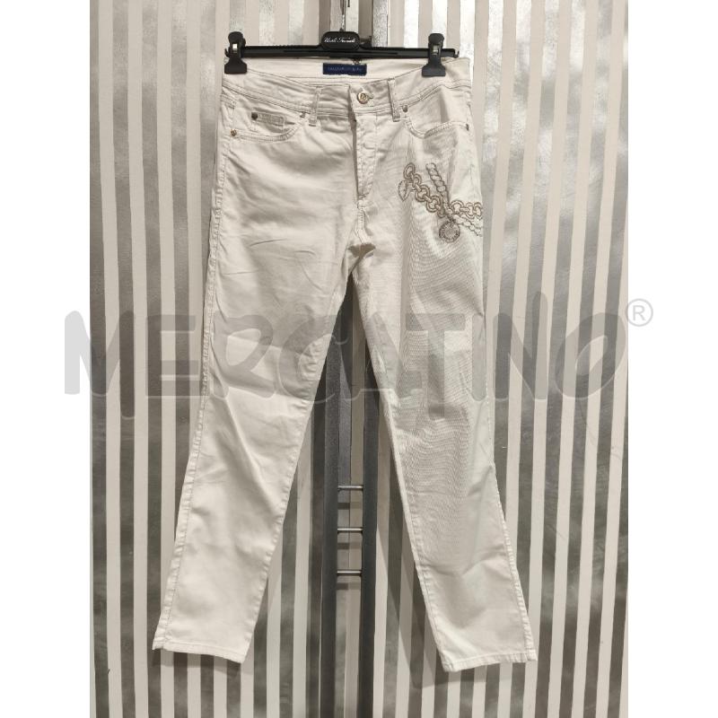 JEANS DONNA TRUSSARDI BIANCHI DISEGNO CATENE | Mercatino dell'Usato Campobasso 1