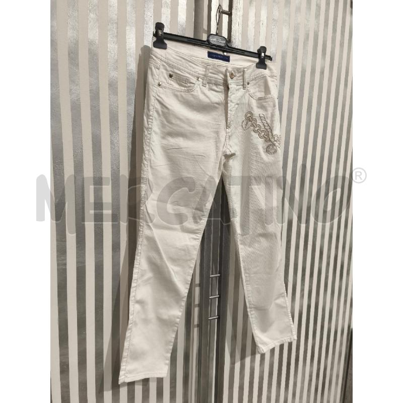 JEANS DONNA TRUSSARDI BIANCHI DISEGNO CATENE | Mercatino dell'Usato Campobasso 3