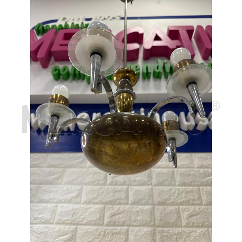 LAMPADARIO ANNI 30 OTTONE E VETRO | Mercatino dell'Usato Campobasso 3