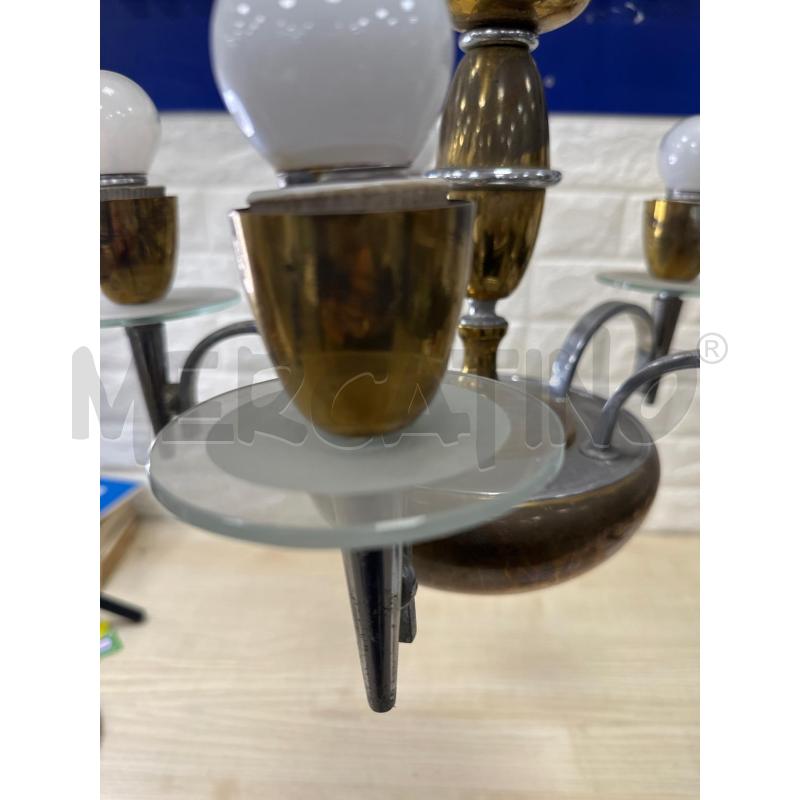 LAMPADARIO ANNI 30 OTTONE E VETRO | Mercatino dell'Usato Campobasso 4