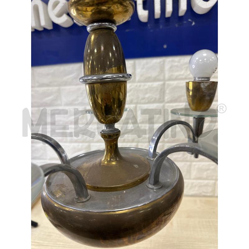 LAMPADARIO ANNI 30 OTTONE E VETRO | Mercatino dell'Usato Campobasso 5