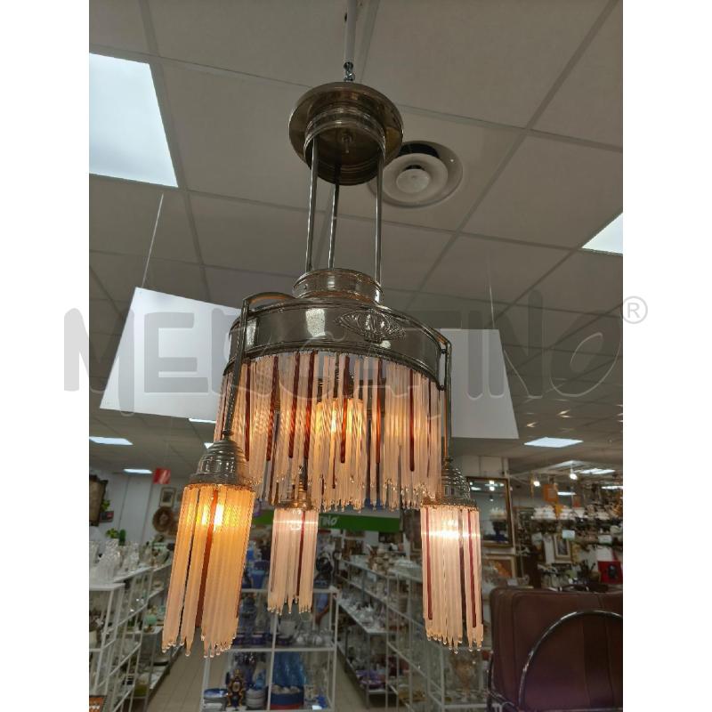 LAMPADARIO LIBERTY '900 4 LUCI VETRI PENDENTI | Mercatino dell'Usato Campobasso 1