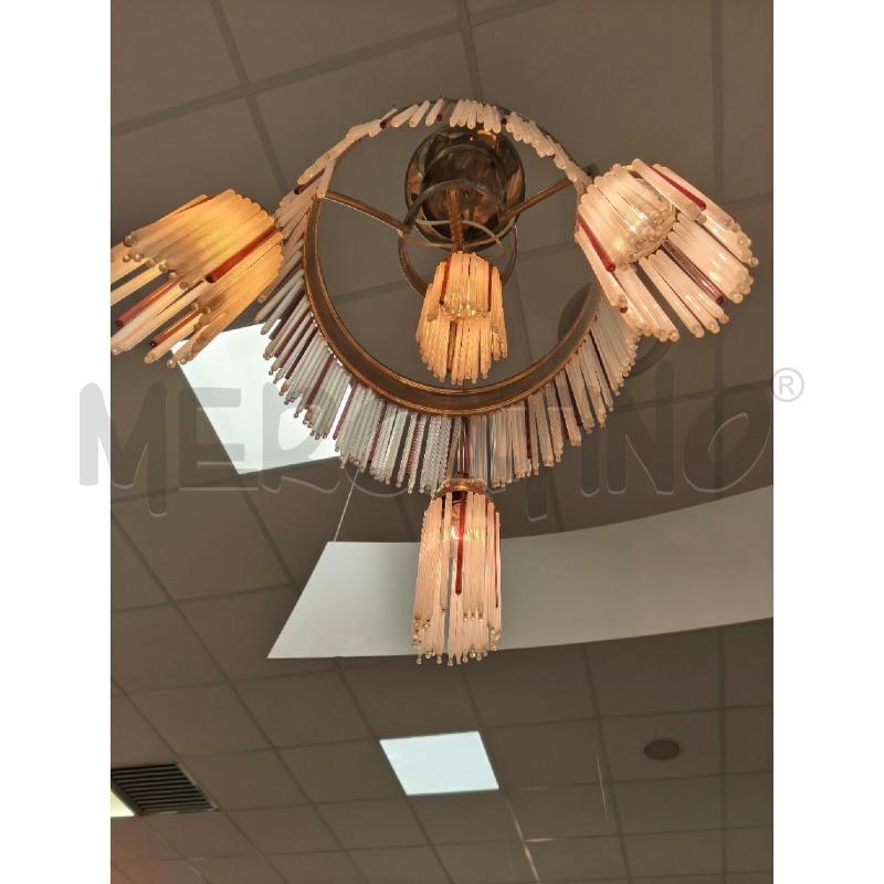 LAMPADARIO LIBERTY '900 4 LUCI VETRI PENDENTI | Mercatino dell'Usato Campobasso 4