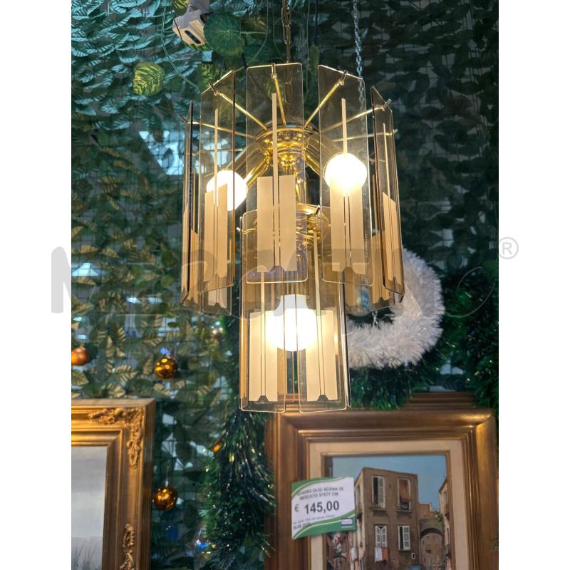 LAMPADARIO VETRI RETT AMBRATI VINTAGE | Mercatino dell'Usato Campobasso 4