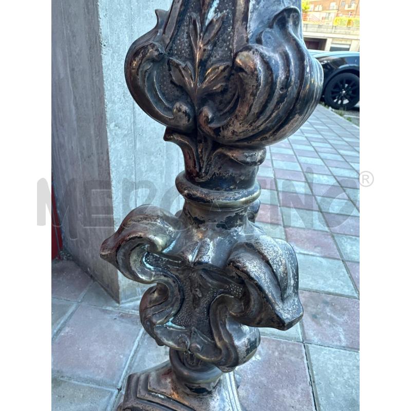 LAMPADA CON CANDELIERE ANTICO BASE LEGNO  | Mercatino dell'Usato Campobasso 3