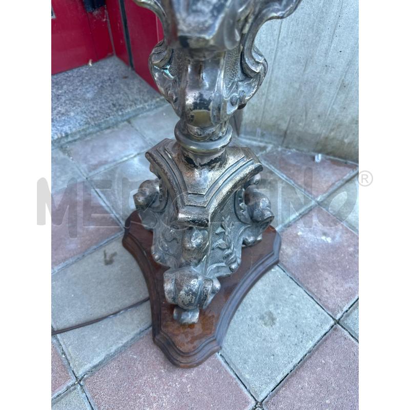 LAMPADA CON CANDELIERE ANTICO BASE LEGNO  | Mercatino dell'Usato Campobasso 5