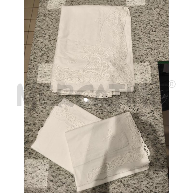 LENZUOLO MATRIMONIALE BIANCO + 2FED. BORDI A MACCHINA | Mercatino dell'Usato Campobasso 1