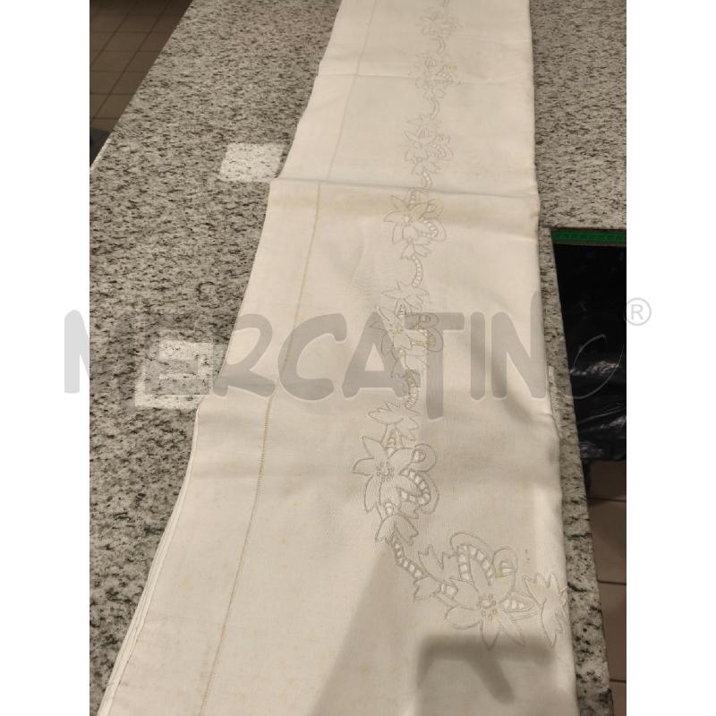 LENZUOLO MATRIMONIALE BIANCO + 2FED. CON INTAGLI | Mercatino dell'Usato Campobasso 4