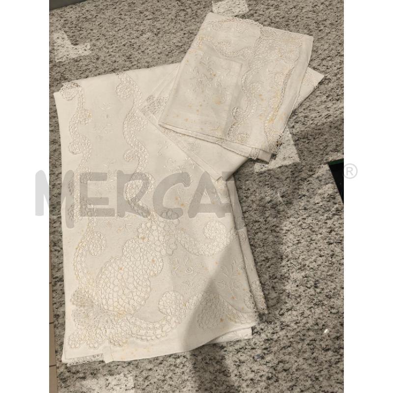 LENZUOLO MATRIMONIALE + 2FED. BIANCO BORDI RICAMATI | Mercatino dell'Usato Campobasso 1