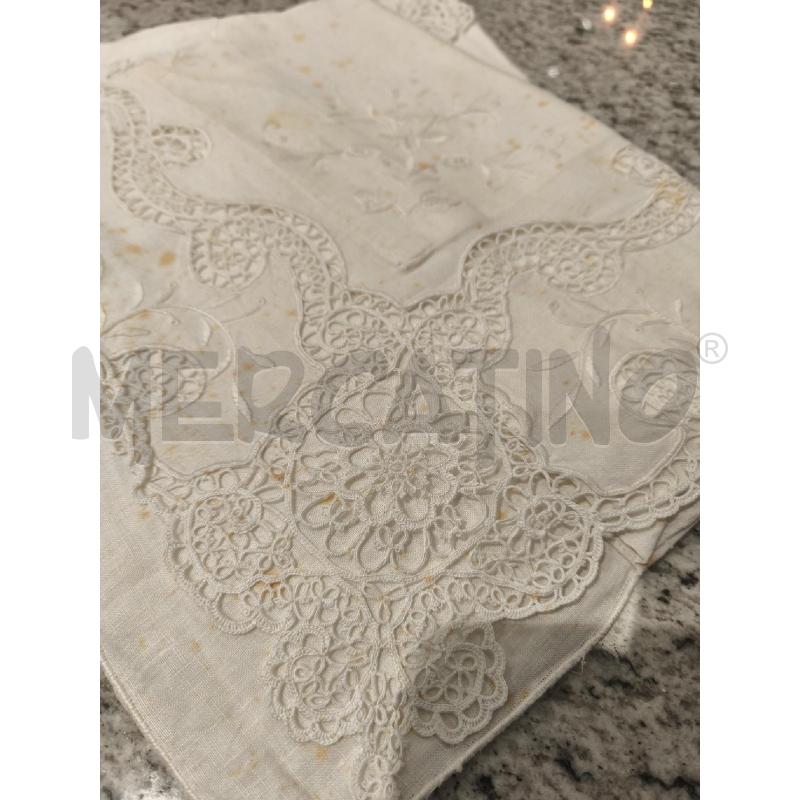 LENZUOLO MATRIMONIALE + 2FED. BIANCO BORDI RICAMATI | Mercatino dell'Usato Campobasso 2