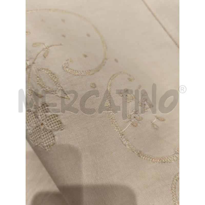 LENZUOLO MATRIMONIALE + 2 FED. MISTO LINO RICAMATO A MANO | Mercatino dell'Usato Campobasso 5