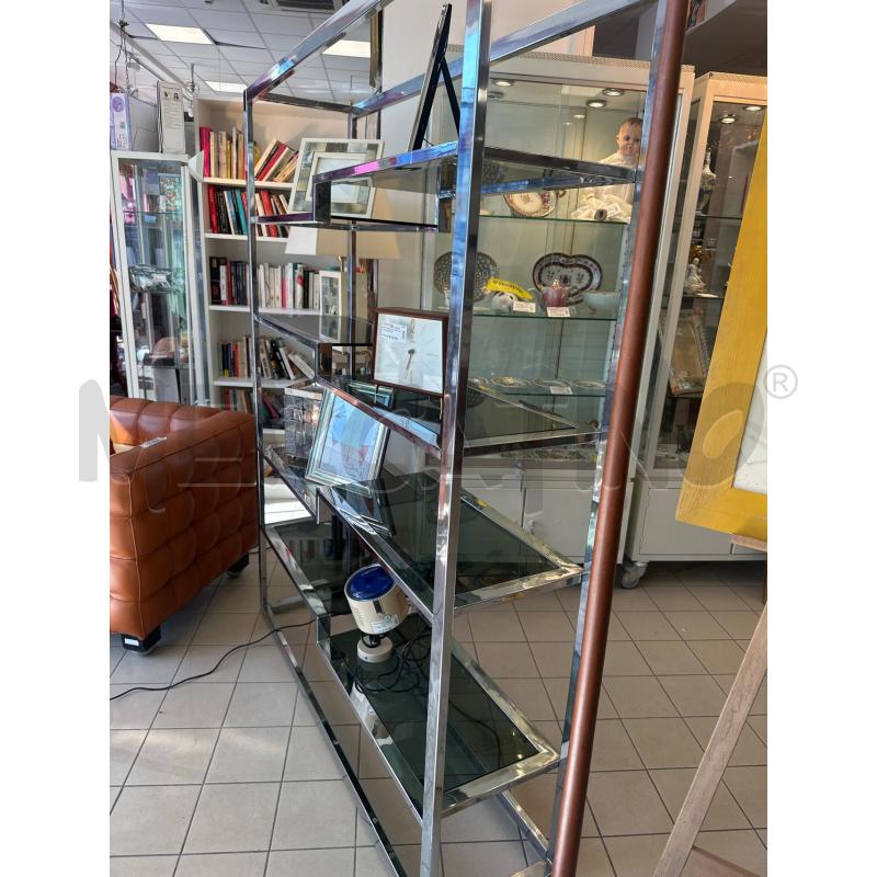 LIBRERIA ACCIAIO ORIGINALE ANNI 70 181X138X36 CMVETRO VERDE  | Mercatino dell'Usato Campobasso 5