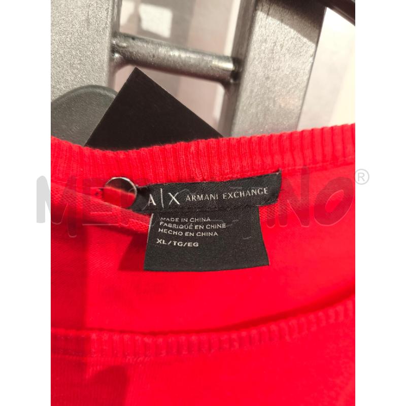 MAGLIA DONNA ARMANI EXCHANGE CORALLO SCRITTA STRASS E GLITTER | Mercatino dell'Usato Campobasso 2