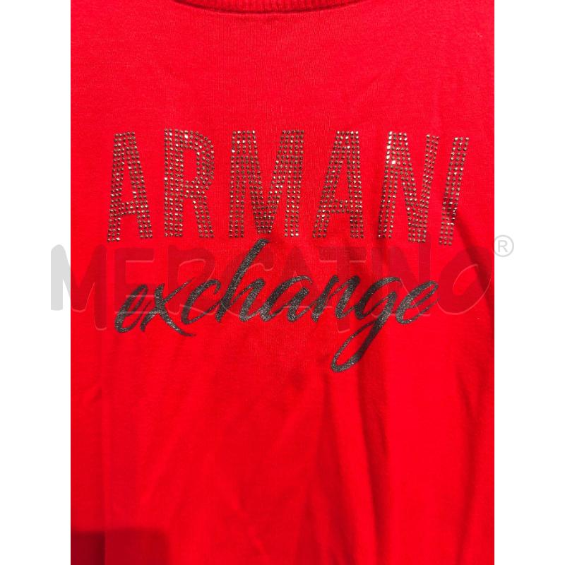 MAGLIA DONNA ARMANI EXCHANGE CORALLO SCRITTA STRASS E GLITTER | Mercatino dell'Usato Campobasso 3