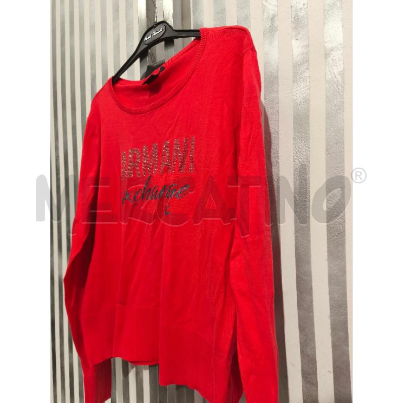 MAGLIA DONNA ARMANI EXCHANGE CORALLO SCRITTA STRASS E GLITTER | Mercatino dell'Usato Campobasso 4