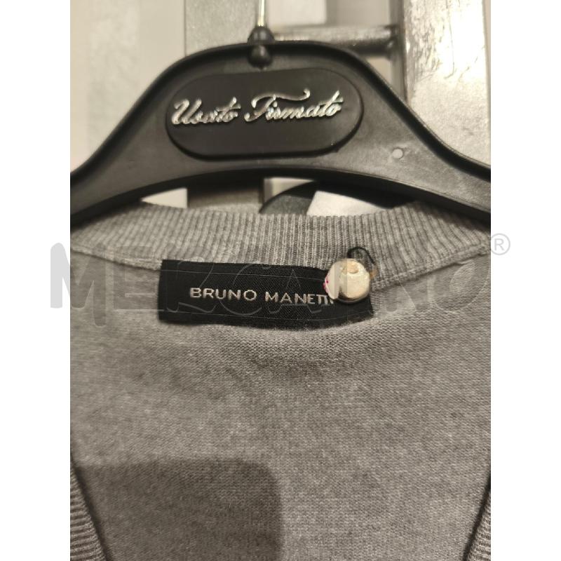 MAGLIA DONNA BRUNO MANETTI GRIGIA SCOLLO V SETA CASHMERE | Mercatino dell'Usato Campobasso 3