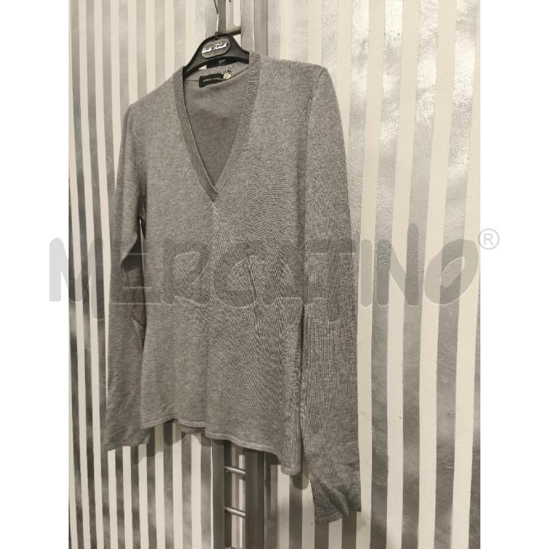 MAGLIA DONNA BRUNO MANETTI GRIGIA SCOLLO V SETA CASHMERE | Mercatino dell'Usato Campobasso 4