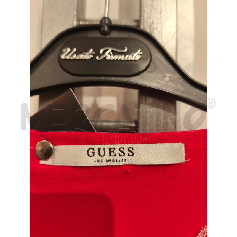 MAGLIA DONNA GUESS CORALLO SCOLLO PIZZO BIANCO | Mercatino dell'Usato Campobasso 2