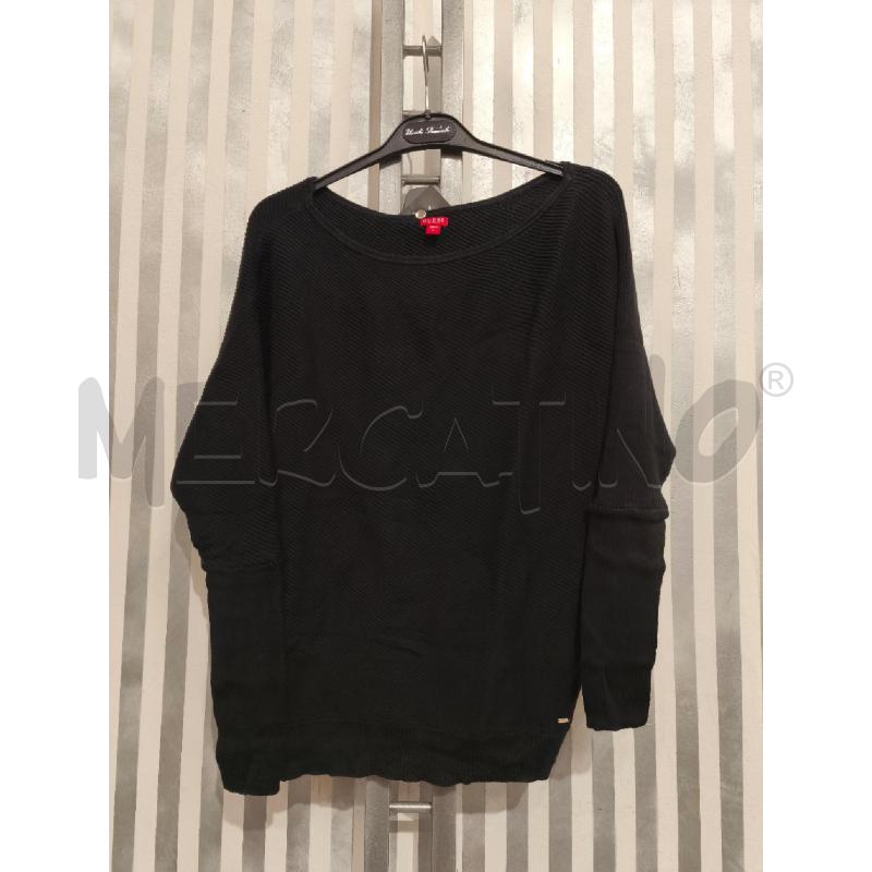 MAGLIA DONNA GUESS NERA COSTINE ORIZZONTALI ASIMMETRICA | Mercatino dell'Usato Campobasso 1