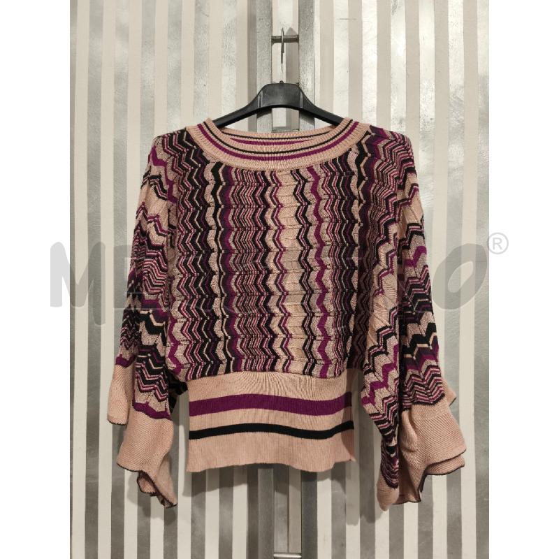MAGLIA DONNA TENAX ROSA CIPRIA ZIGZAG NERO FUXIA | Mercatino dell'Usato Campobasso 1