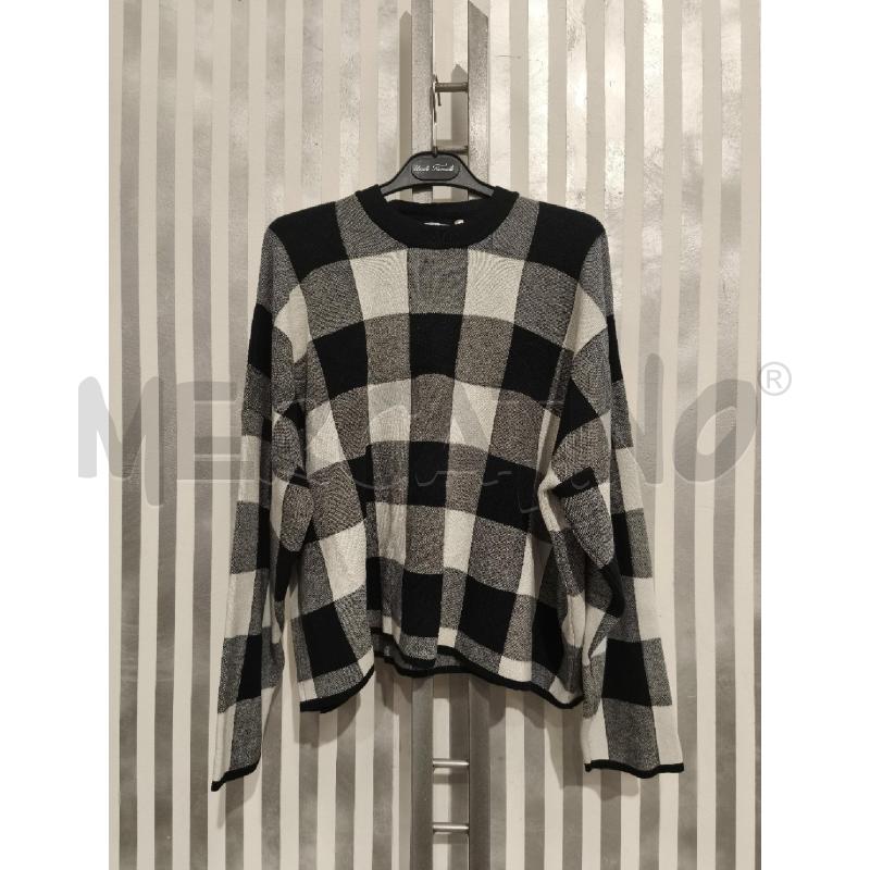 MAGLIA DONNA VICOLO QUADRI BIANCO GRIGIO NERO | Mercatino dell'Usato Campobasso 1