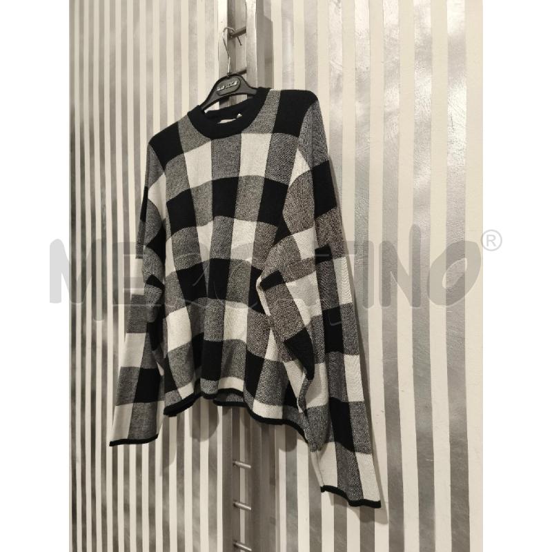 MAGLIA DONNA VICOLO QUADRI BIANCO GRIGIO NERO | Mercatino dell'Usato Campobasso 3