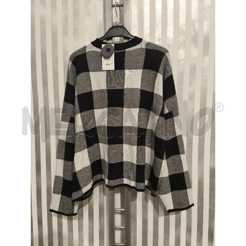 MAGLIA DONNA VICOLO QUADRI BIANCO GRIGIO NERO | Mercatino dell'Usato Campobasso 5