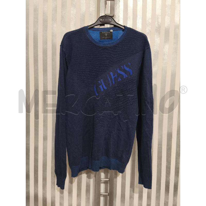 MAGLIA UOMO GUESS BLU COSTINE ORIZZONTALI | Mercatino dell'Usato Campobasso 1