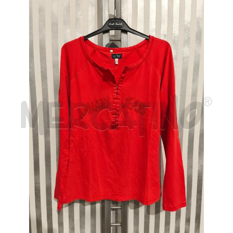 MAGLIETTA DONNA ARMANI JEANS ARANCIO SCRITTA PERLINE | Mercatino dell'Usato Campobasso 1