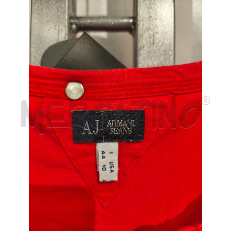 MAGLIETTA DONNA ARMANI JEANS ARANCIO SCRITTA PERLINE | Mercatino dell'Usato Campobasso 2