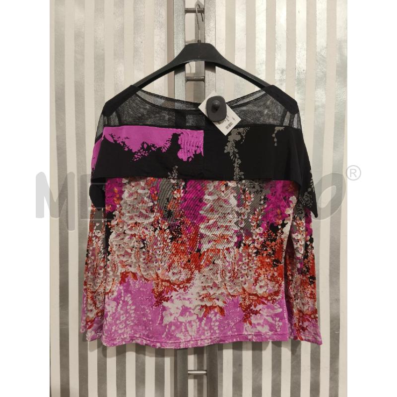 MAGLIETTA DONNA CANNELLA LILLA FIORI BEIGE ARANCIO E TULLE | Mercatino dell'Usato Campobasso 5