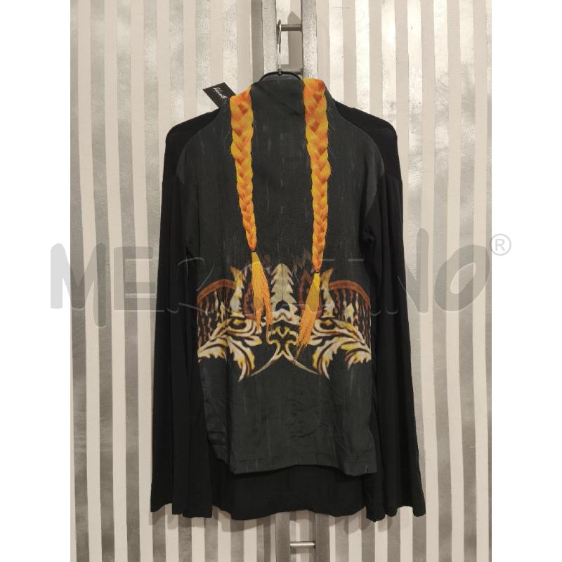 MAGLIETTA DONNA DONDUP NERA TRECCE GIALLE STAMPATE | Mercatino dell'Usato Campobasso 1