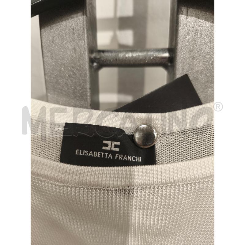 MAGLIETTA DONNA ELISABETTA FRANCHI BIANCA RIGHINE NERE | Mercatino dell'Usato Campobasso 2