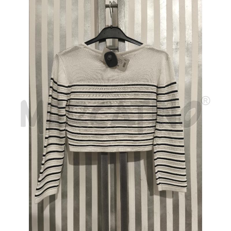 MAGLIETTA DONNA ELISABETTA FRANCHI BIANCA RIGHINE NERE | Mercatino dell'Usato Campobasso 5