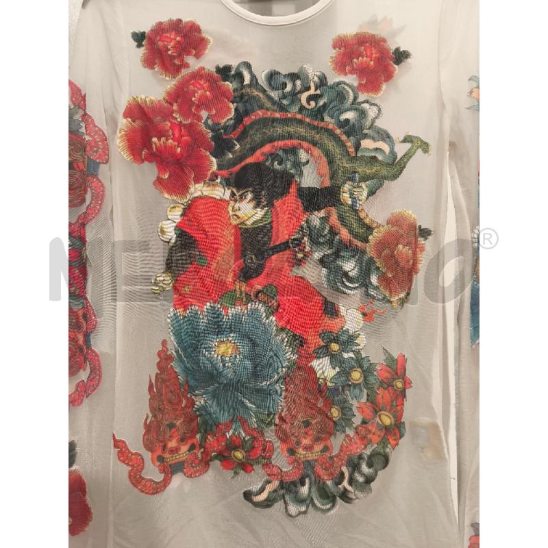 MAGLIETTA DONNA GALLIANO BIANCA TRASPARENTE DISEGNI | Mercatino dell'Usato Campobasso 3