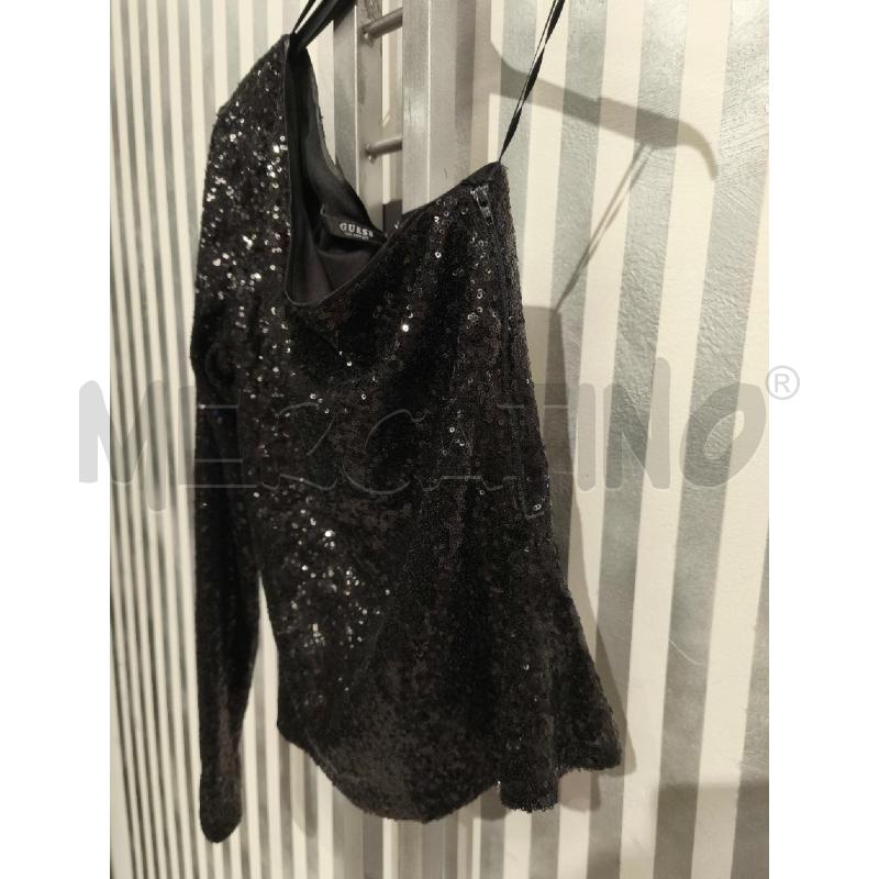 MAGLIETTA DONNA GUESS NERA MONOSPALLA PAILLETTES | Mercatino dell'Usato Campobasso 4