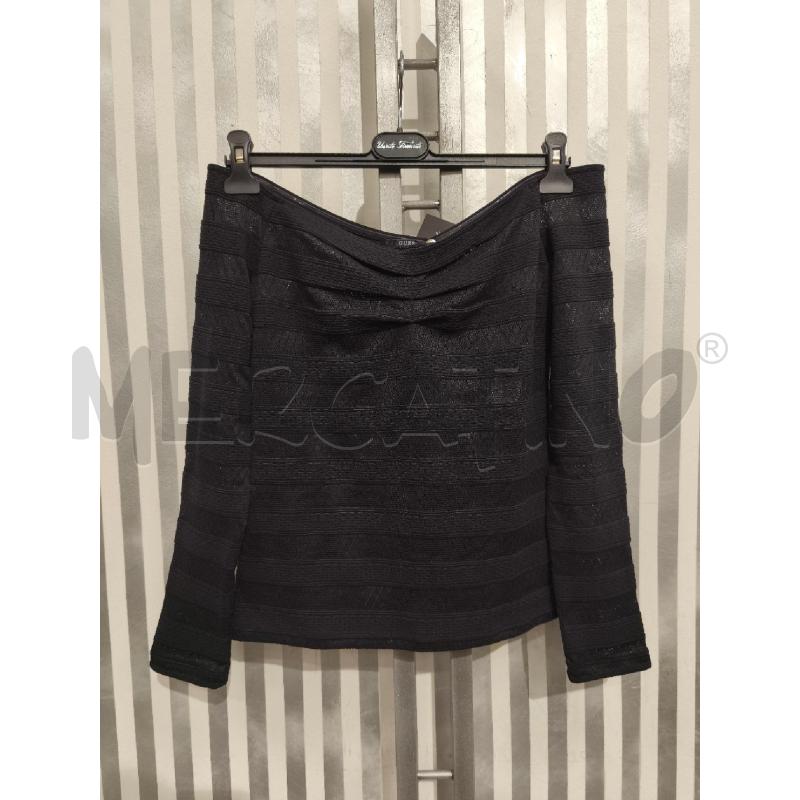 MAGLIETTA DONNA GUESS PIZZO NERO NUOVA SCOLLO A BARCA | Mercatino dell'Usato Campobasso 1