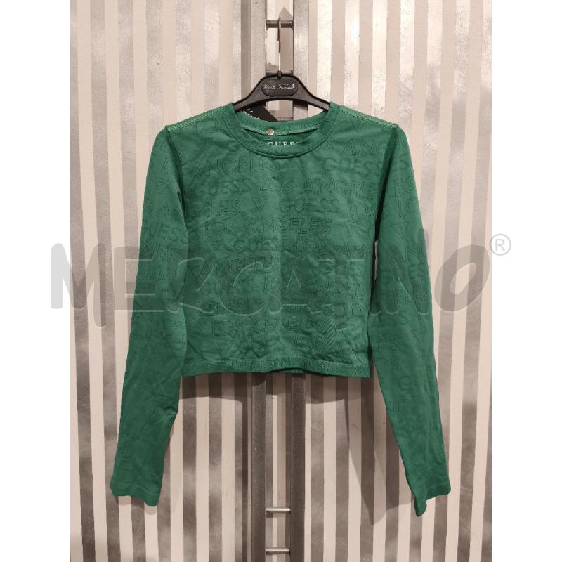MAGLIETTA DONNA GUESS VERDE CORTA SCRITTE | Mercatino dell'Usato Campobasso 1