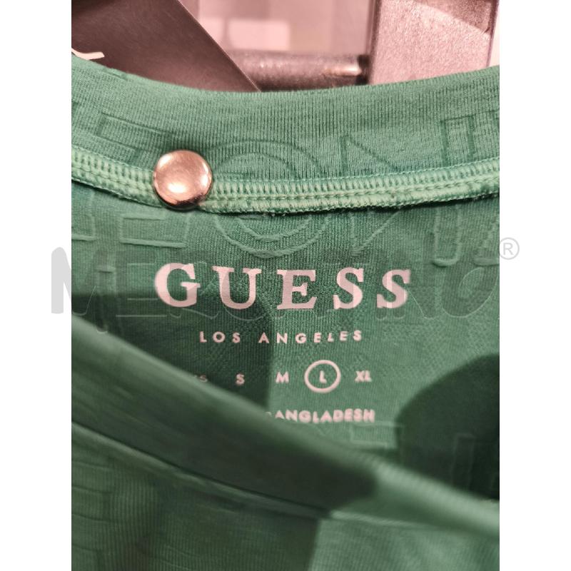 MAGLIETTA DONNA GUESS VERDE CORTA SCRITTE | Mercatino dell'Usato Campobasso 2