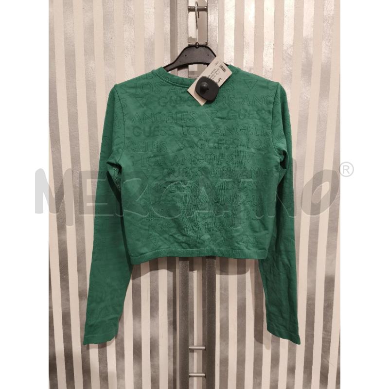 MAGLIETTA DONNA GUESS VERDE CORTA SCRITTE | Mercatino dell'Usato Campobasso 5